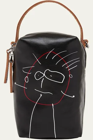Plan C Pili Graphic-Print Canvas Bucket Bag