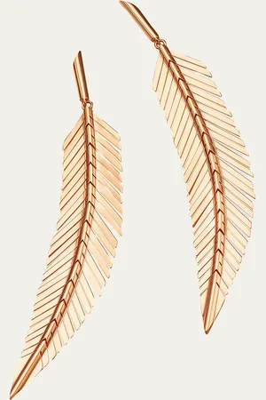 Cadar 18k Medium Feather Drop Earrings