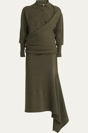 Salvatore Ferragamo Cashmere-Blend Polo Sweater Dress