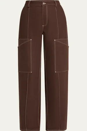 Jane Wade Fold-Back Canvas Carpenter Pants