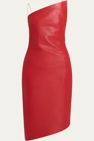 Givenchy Asymmetric Leather Midi Dress