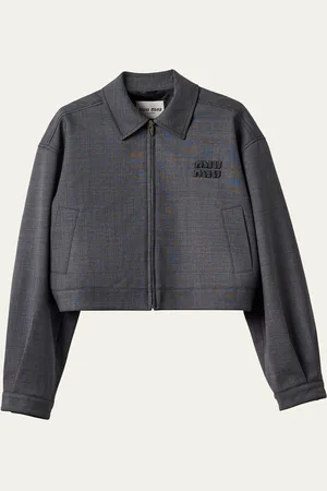 Miu Miu Long-Sleeve Zip Up Wool Jacket