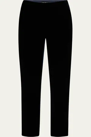 Giorgio Armani Mid-Rise Slim-Leg Velvet Trousers