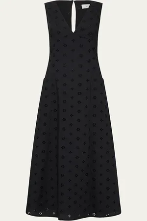 MATTEAU Broderie Plunge Maxi Dress