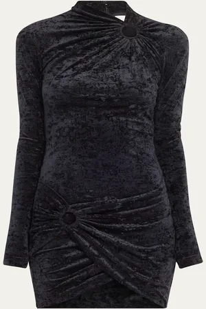 Marant Etoile Havana Crushed Velvet Mini Dress