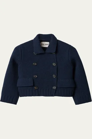Miu Miu Double Breasted Wool Cropped Jacket