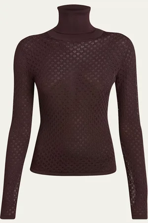 Chloé Viscose Lace Knit Turtleneck Top