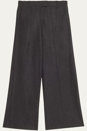 Jason Wu Wide Leg Wool Crepe Low Waist Pants