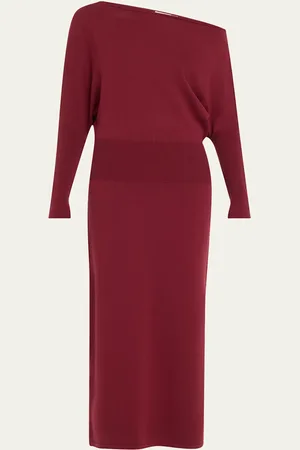 Simkhai Janese One-Shoulder Wool-Blend Midi Dress