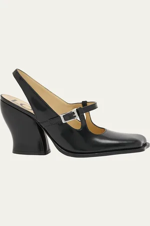 Loewe Onda Leather Mary Jane Slingback Pumps