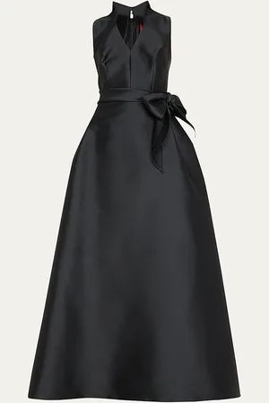 Carolina Herrera Satin V-Neck Gown