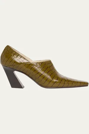 Bottega Veneta Lewis Croco Block-Heel Pumps