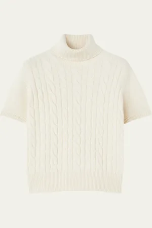 Loro Piana Jubilee Cable Baby Cashmere Turtleneck Sweater