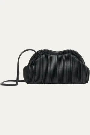 Mansur Gavriel Baci Pleated Leather Clutch Bag