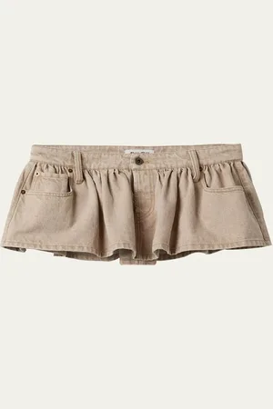 Miu Miu Micro Denim Logo Skirt