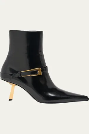 Saint Laurent Lee Patent Buckle Stiletto Booties