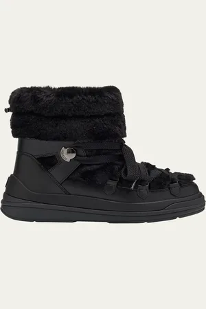 Moncler Insolux Leather Faux Fur Snow Boots