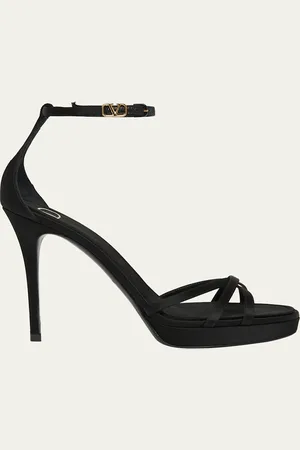 VALENTINO GARAVANI Satin Strappy Ankle-Strap Platform Sandals