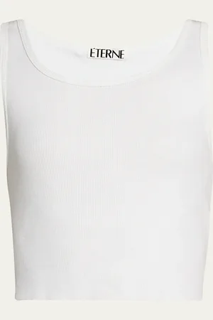 ÉTERNE Cropped Scoop-Neck Tank Top