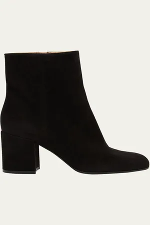 Gianvito Rossi Joelle Suede Block-Heel Booties