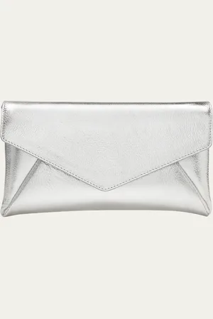 Stuart Weitzman Mini Envelope Metallic Leather Clutch Bag