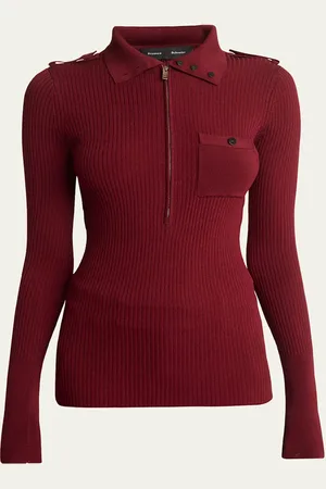 Proenza Schouler Norah Turtleneck Zip Knit Sweater