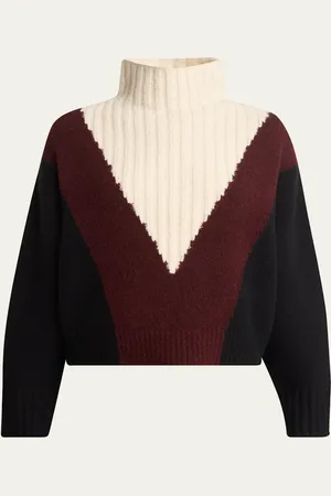 Proenza Schouler Alma Graphic Cashmere Turtleneck Sweater