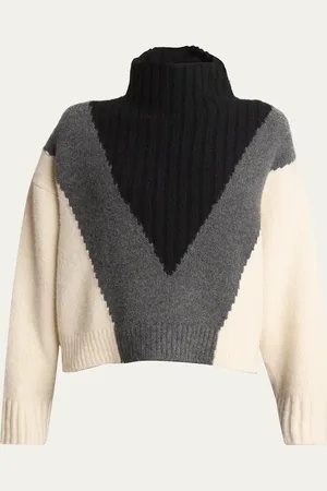 Proenza Schouler Alma Graphic Cashmere Turtleneck Sweater