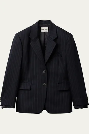 Miu Miu Pinstripe Menswear Wool Blazer