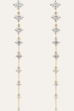 Fernando Jorge Sequence Long Earrings in Yellow and Diamonds