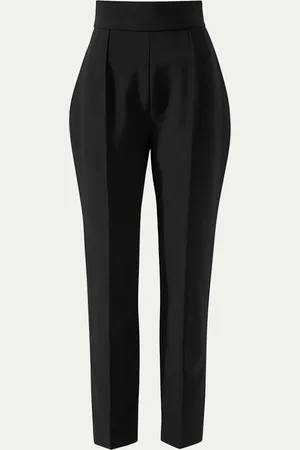 Carolina Herrera High-Rise Pintuck Skinny-Leg Pants