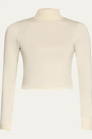 ÉTERNE Cropped Fitted Turtleneck Top