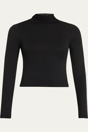 ÉTERNE Cropped Fitted Turtleneck Top