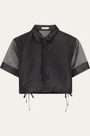 Simkhai Ryett Short-Sleeve Cropped Shirt