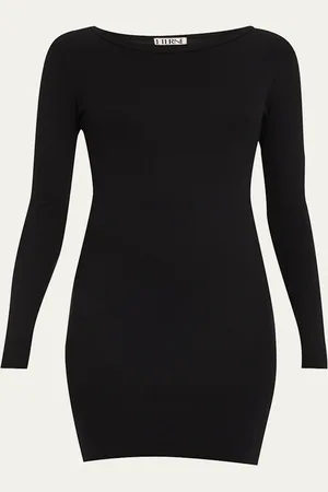 ÉTERNE Long-Sleeve Crewneck Knit Mini Dress