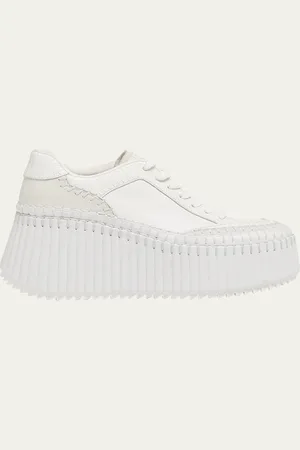 Chloé Platform Speckled Mix Leather Sneakers
