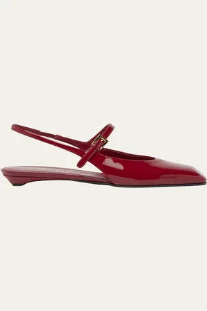 Prada Vernice Patent Leather Mary Jane Slingback Ballerina Flats