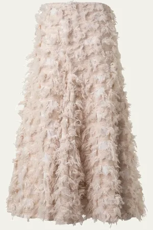 AKRIS 3-D Jacquard Wool Midi Skirt