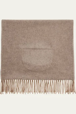 Alonpi Cashmere Fringe Trim Pocket Scarf