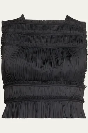ULLA JOHNSON Ziva Pleated Crop Top