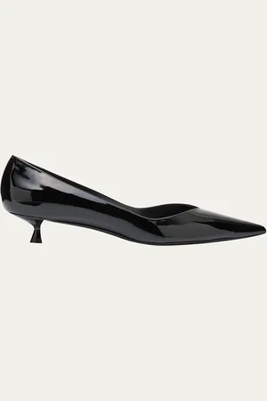 Stuart Weitzman Eva Patent Kitten-Heel Pumps