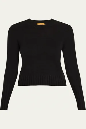 Guest In Residence Shrunken Crewneck Sweater in Cashmere