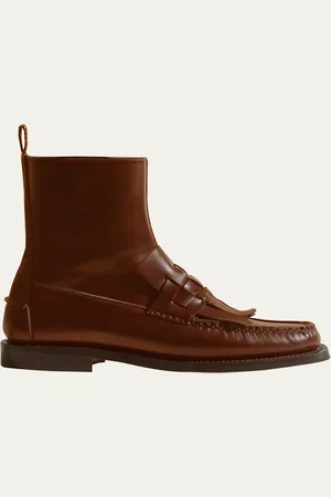 Hereu Marti Calfskin Kiltie Loafer Booties