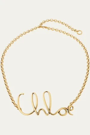 Chloé Logo Brass Chain Belt
