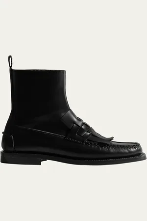 Hereu Marti Calfskin Kiltie Loafer Booties