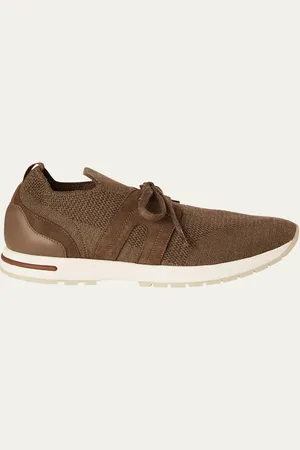 Loro Piana Knit Lace-Up Runner Sneakers