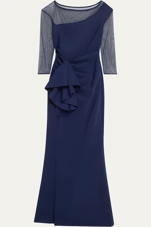 CHIARA BONI Aroma Draped Illusion Gown