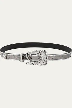 Christian Louboutin Giddy Belt in Embossed Leather