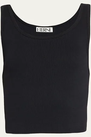 ÉTERNE Cropped Scoop-Neck Tank Top