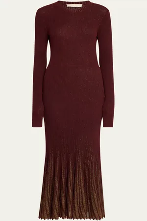 ULLA JOHNSON Mila Shimmer Ribbed Maxi Sweater Dress